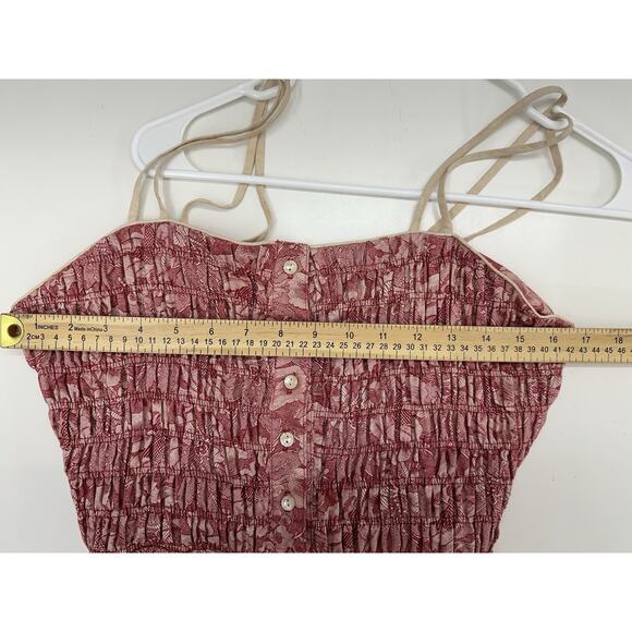 JT Jody of California Womens Dress Size 14 Red Floral Vintage Half Button Up - Picture 8 of 11